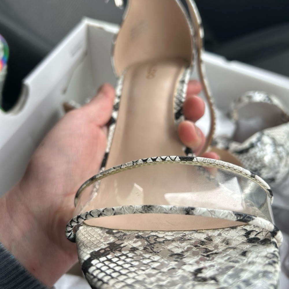 Aldo Black and White Snakeskin Heels - Picture 4 of 5